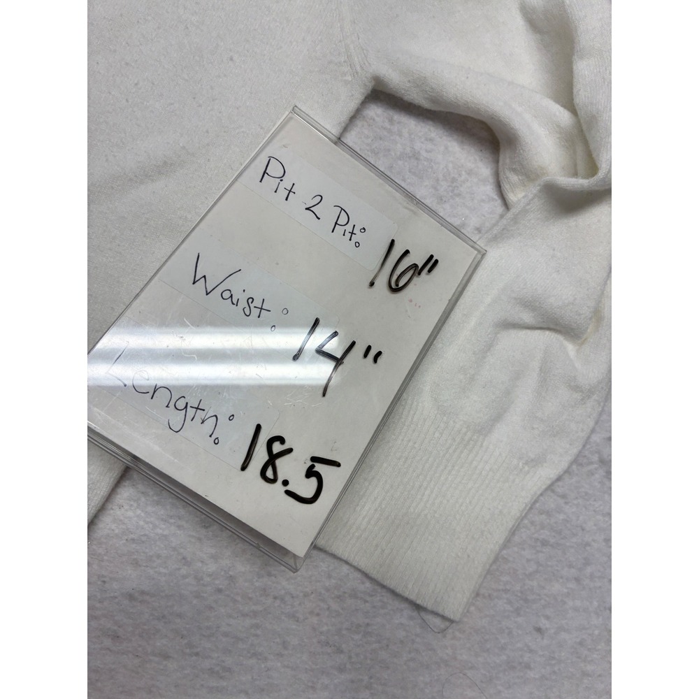 Abercrombie & Fitch Zip Up Knit Hoodie Coquette Y2K O-Ring Sweater M White - Picture 11 of 11